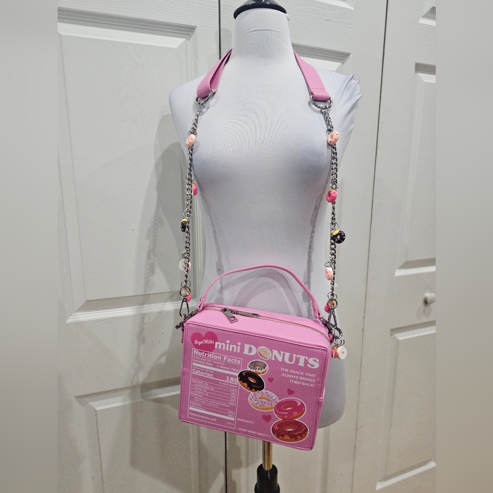 Dolls Kill Sugar Thrillz Donut Looking Like A Snack Crossbody Bag Pink Purse 💗 - Picture 2 of 16